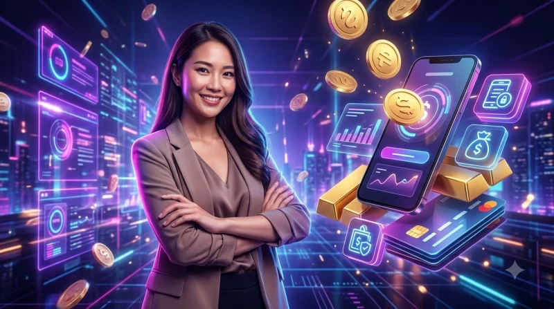 Các bước rút tiền VSbet trên điện thoại với biểu tượng ngân hàng và bảo mật